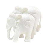 White Marble Look Elephant Showpieces