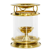 Brass Jyot for Pooja with Glass Cover