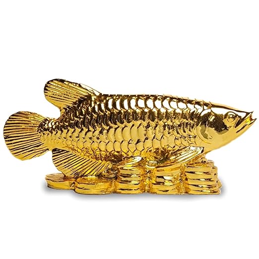 Golden Arowana Fish Feng Shui Showpiece