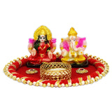 Lakshmi Ganesh Pooja Thali with Diya