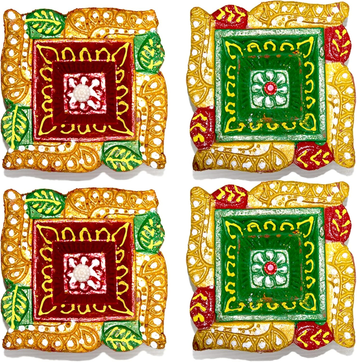 Colorful Square Diya
