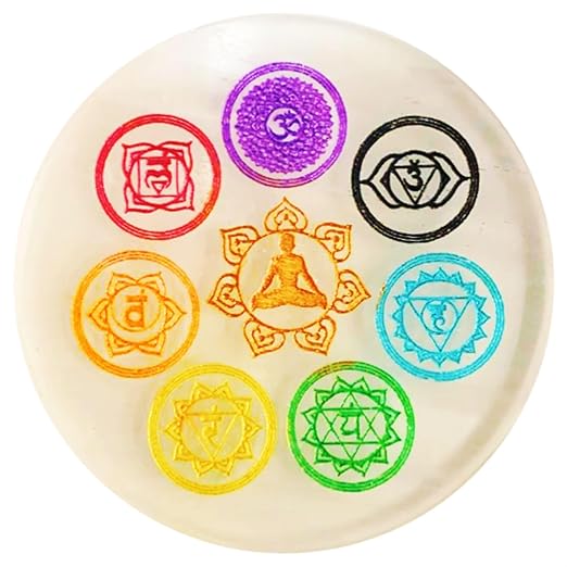 Seven Chakra Selenite Plate