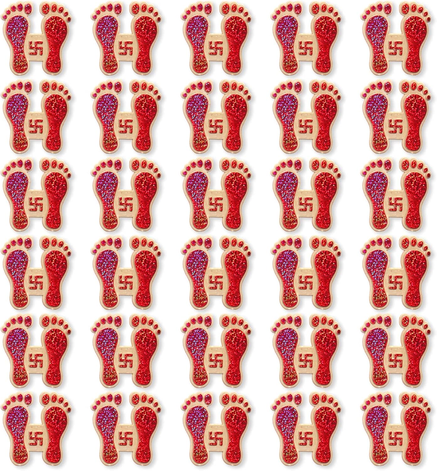 Lakshmi Charan Sticker - Red